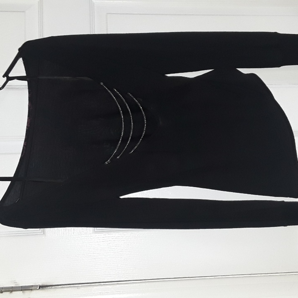 Y2K Triple Five Soul Rare long sleeve chain back sequin black tiger top Demure - Picture 13 of 13
